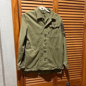 Free People Olive Green Military Shacket